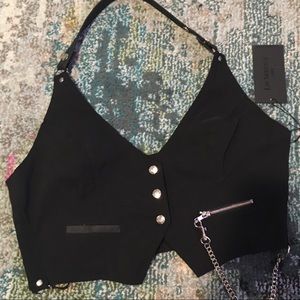 NWT Lip Service Gangsta Pranksta halter vest XXL